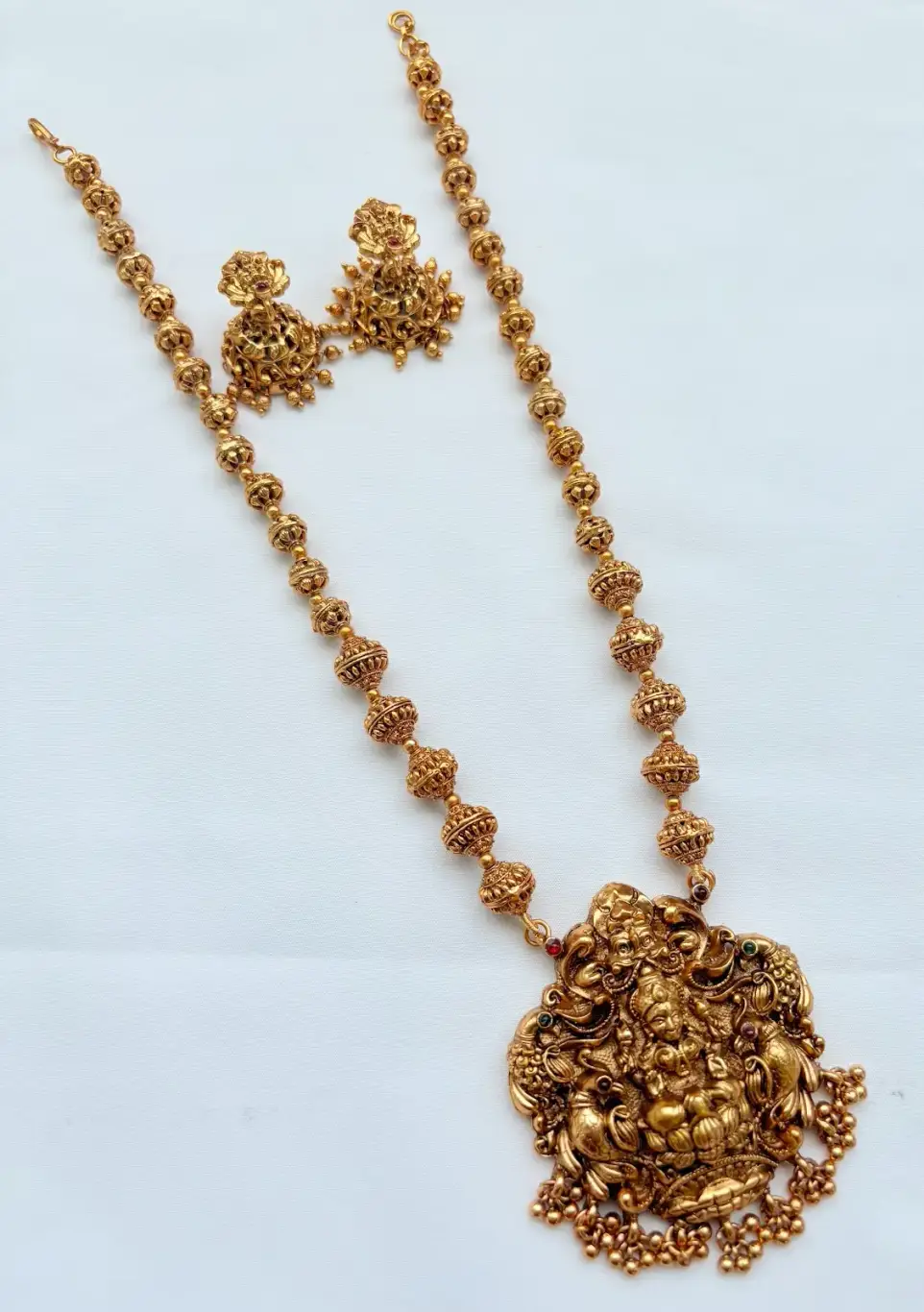 Matte Finish Lakshmi Pendant Haram - NTZ3035