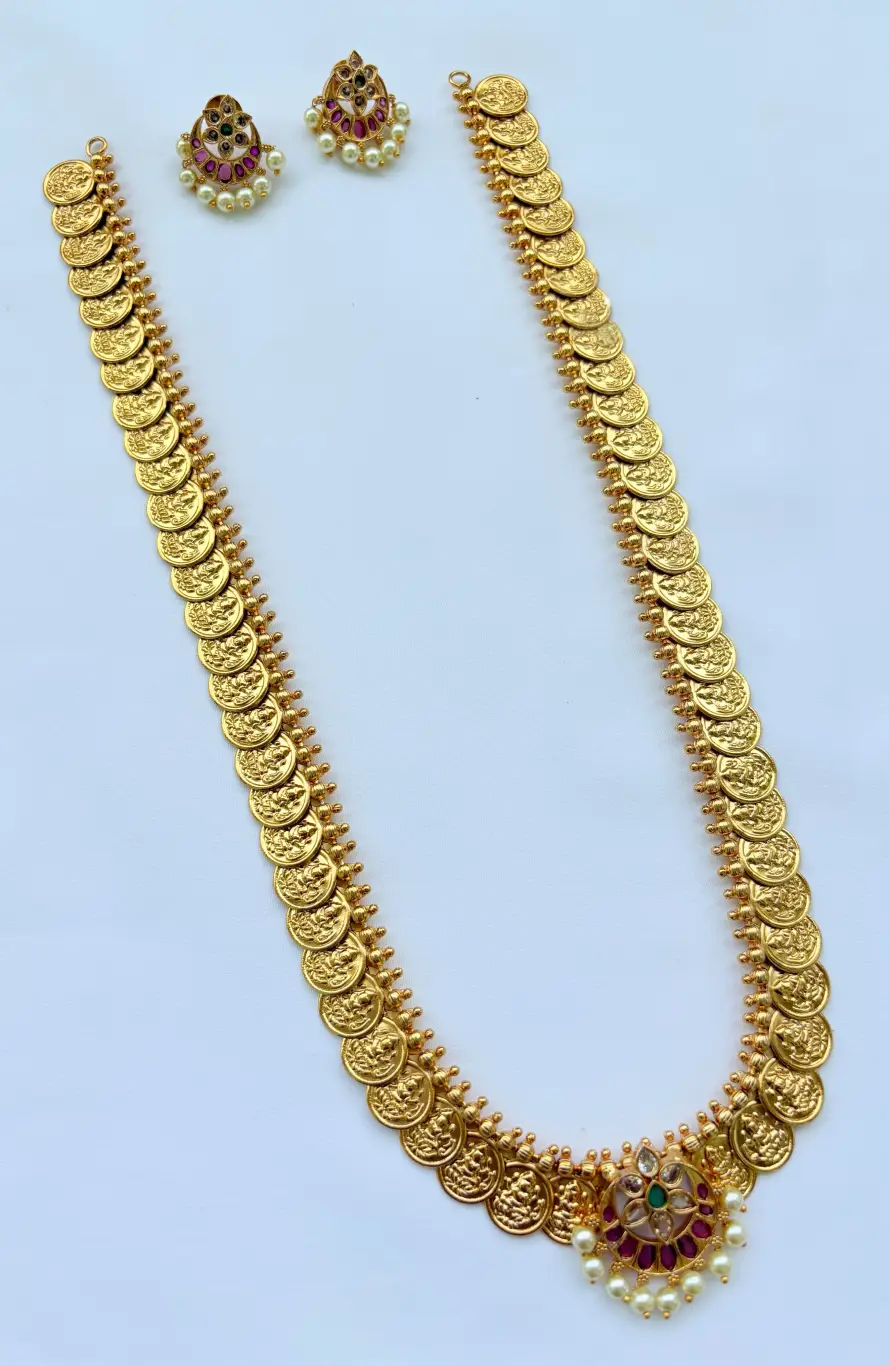 Matte Finish Lakshmi Pendant Chain - NTZ3039