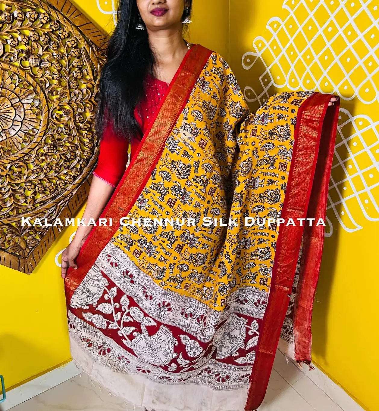Chennur Silk Kalamkari Duppatta
